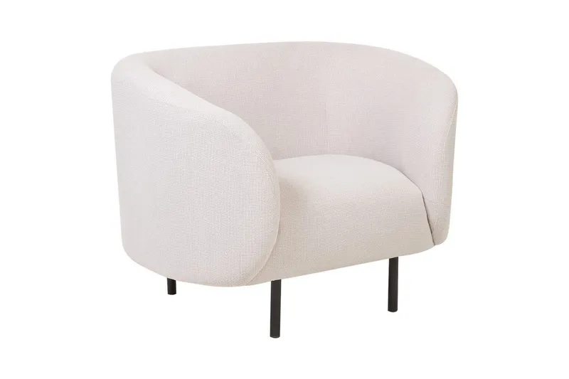 Lænestol Loen, Lys beige, sort/Polyester, Lysebeige, sort/polyester