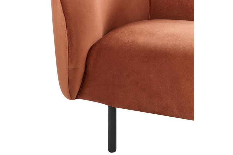 Lænestol Loen - Orange, sort/Velour, Orange, sort/Fløjl - Møbler - Stole & lænestole - Lænestole