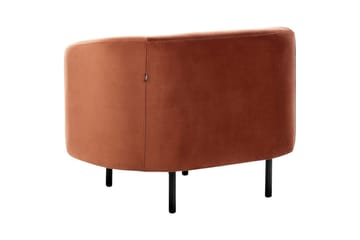 Lænestol Loen - Orange, sort/Velour, Orange, sort/Fløjl - Møbler - Stole & lænestole - Lænestole - Klubstol