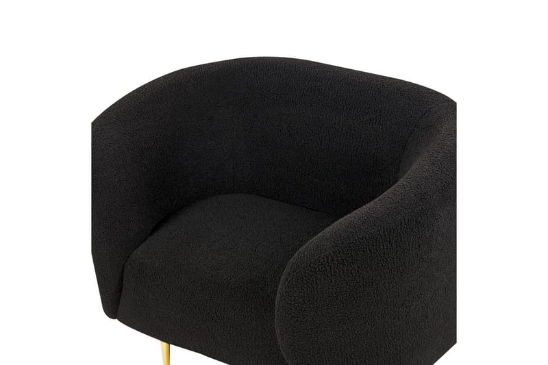 Lænestol Loen - Sort, guld/Bouclé - Møbler - Stole & lænestole - Lænestole