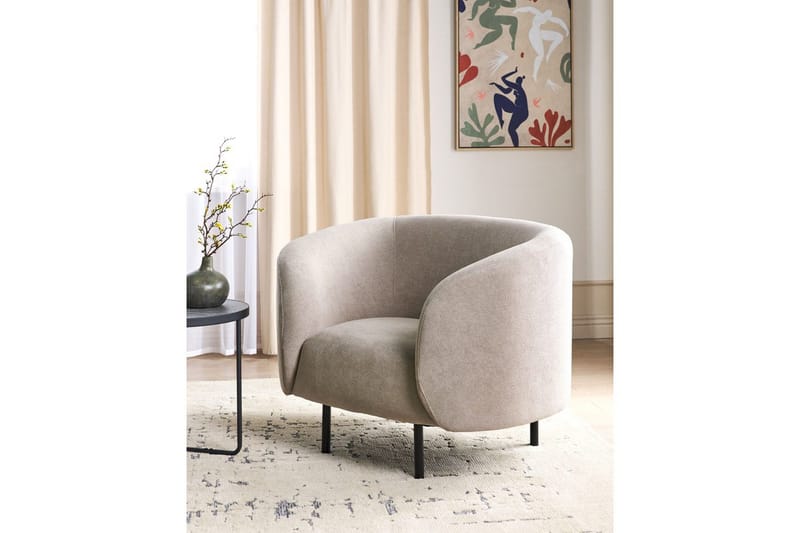 Lænestol Loen - Taupe, grå, sort/Polyester - Møbler - Stole & lænestole - Lænestole - Klubstol