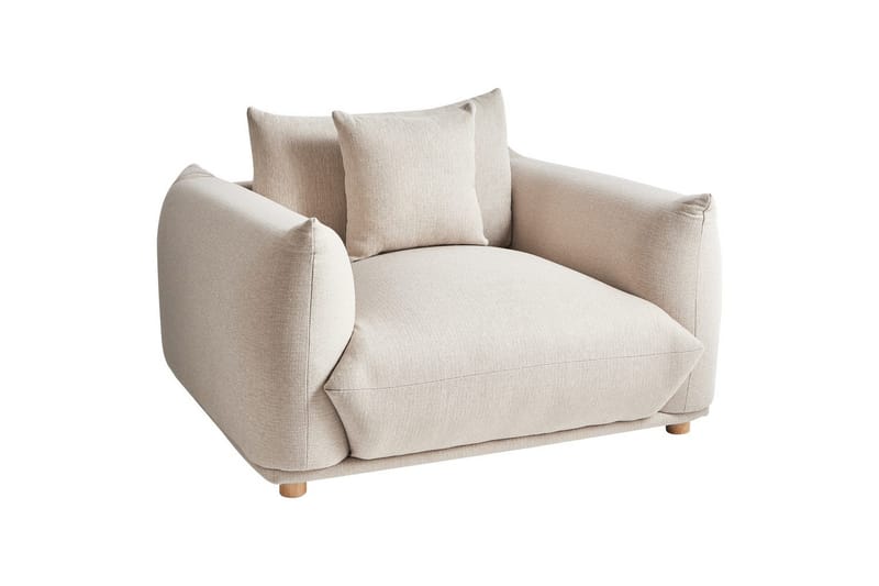 Lænestol Luvos, Beige, lyst træ