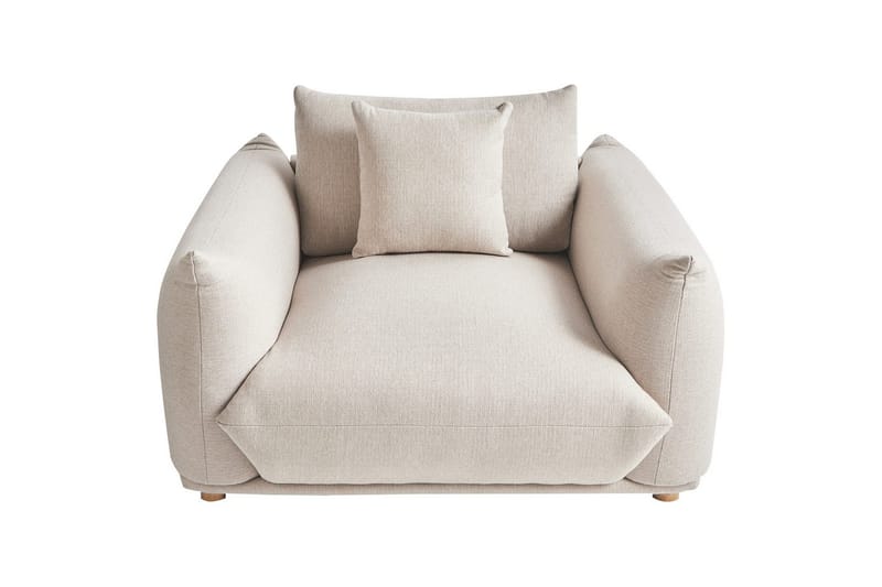 Lænestol Luvos - Beige, lyst træ - Møbler - Stole & lænestole - Lænestole