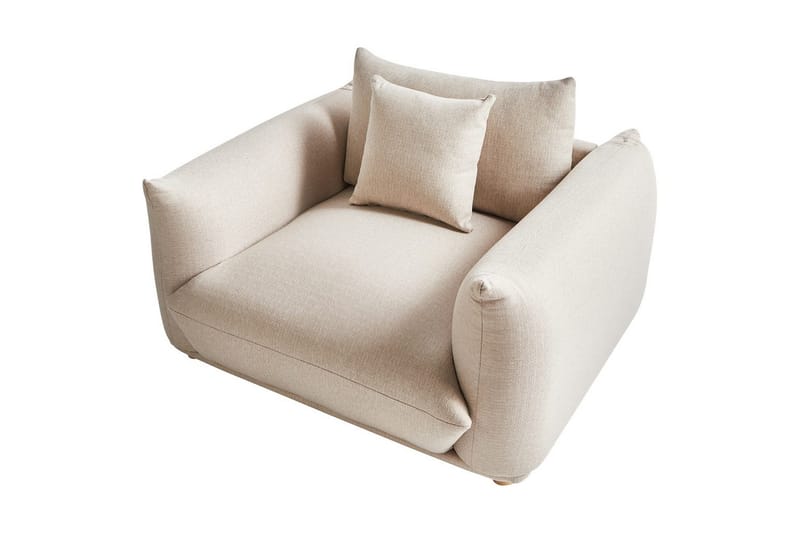 Lænestol Luvos - Beige, lyst træ - Møbler - Stole & lænestole - Lænestole