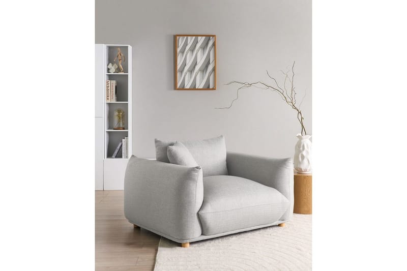 Lænestol Luvos - Grå, lyst træ - Møbler - Stole & lænestole - Lænestole