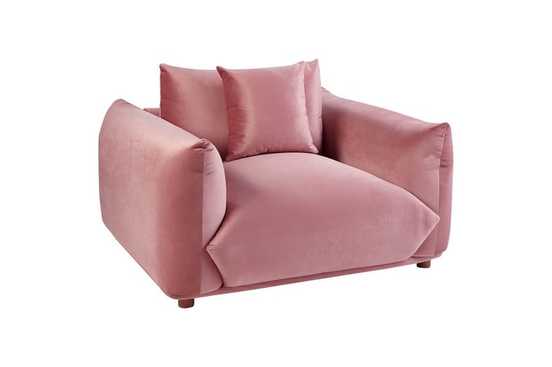 Lænestol Luvos - Rosa, mørkt træ - Møbler - Stole & lænestole - Lænestole
