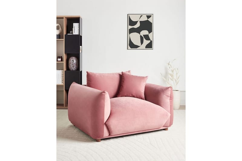 Lænestol Luvos - Rosa, mørkt træ - Møbler - Stole & lænestole - Lænestole