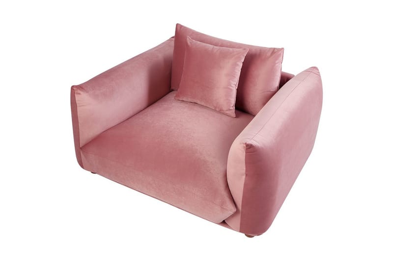 Lænestol Luvos - Rosa, mørkt træ - Møbler - Stole & lænestole - Lænestole