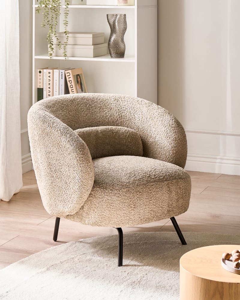 Lænestol Makela - Taupe - Møbler - Stole & lænestole - Lænestole