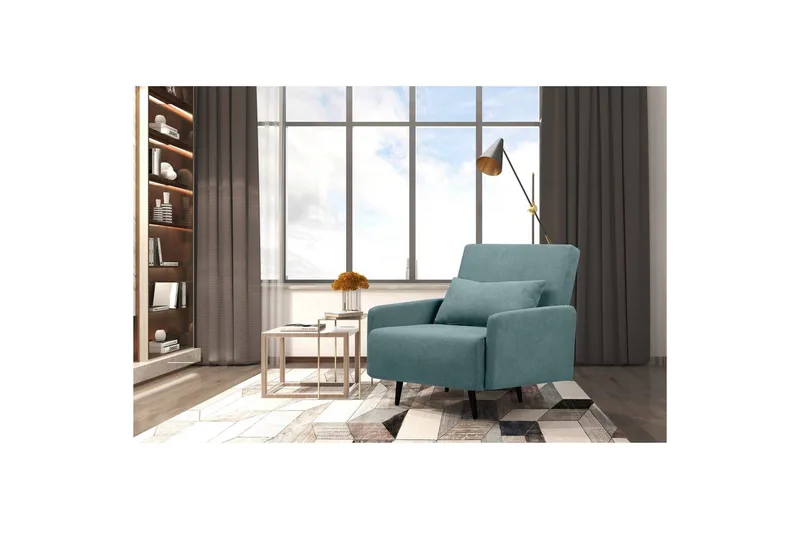 Lænestol Mallory Petrol - Petrol - Møbler - Stole & lænestole - Lænestole - Sengestol