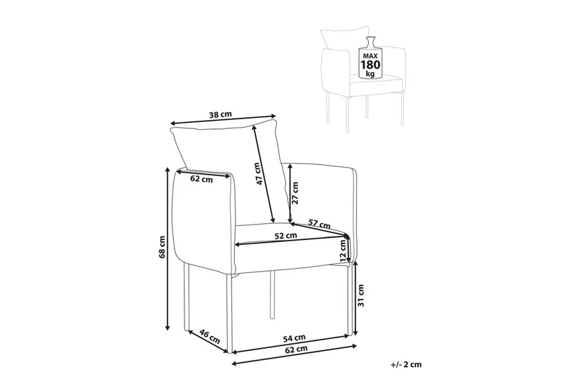 Lænestol Malmos - Guldbrun, Sort - Møbler - Stole & lænestole - Lænestole