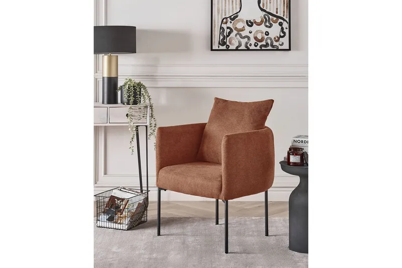 Lænestol Malmos - Guldbrun, Sort - Møbler - Stole & lænestole - Lænestole
