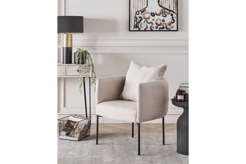 Lænestol Malmos - Lys beige, sort - Møbler - Stole & lænestole - Lænestole