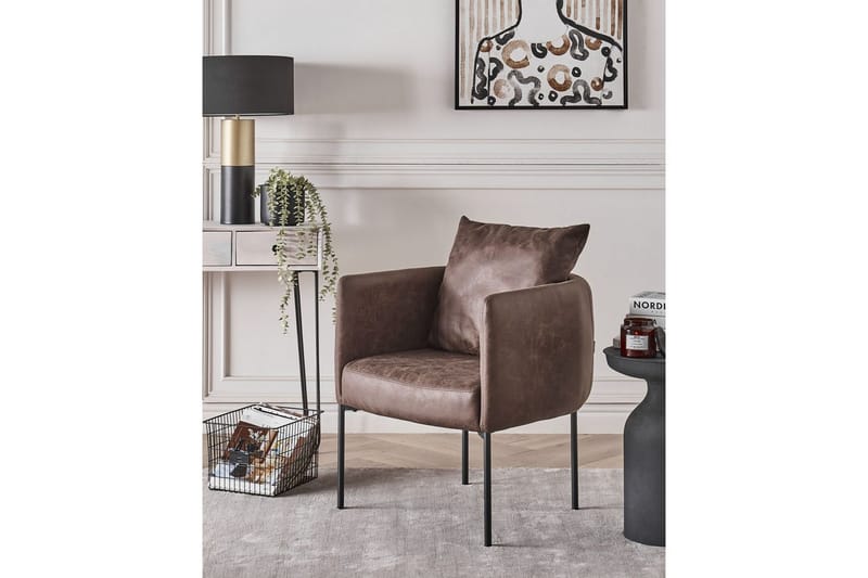 Lænestol Malmos - Mørkebrun, Sort - Møbler - Stole & lænestole - Lænestole