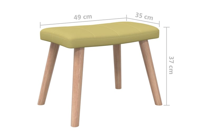 lænestol med fodskammel 62x68,5x96 cm stof grøn - Lænestole