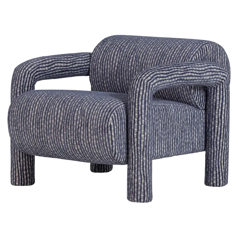 Lænestol med mønster Lenny, Grå/Blå