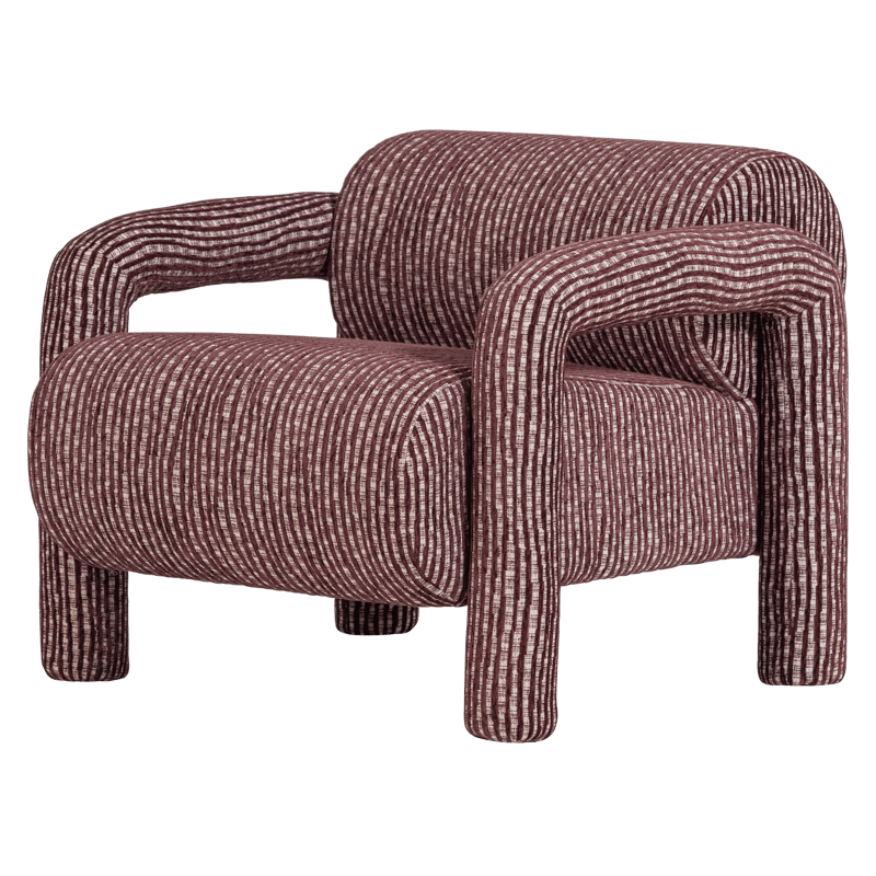 Lænestol med mønster Lenny, Vinrød