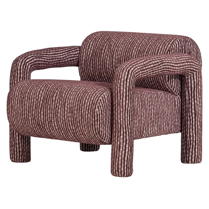 Lænestol med mønster Lenny, Vinrød