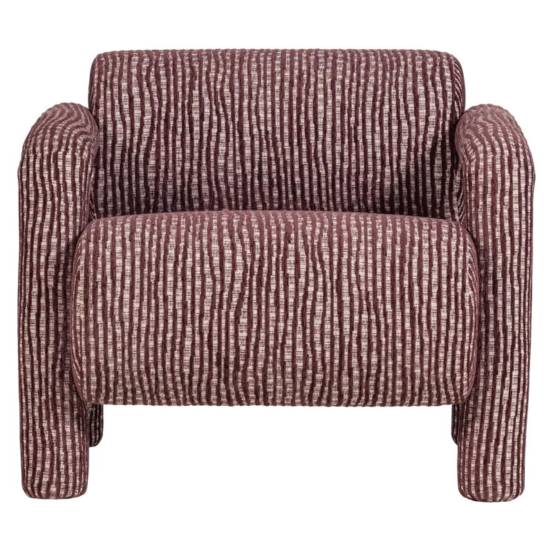 Lænestol med mønster Lenny - Vinrød - Møbler - Stole & lænestole - Lænestole