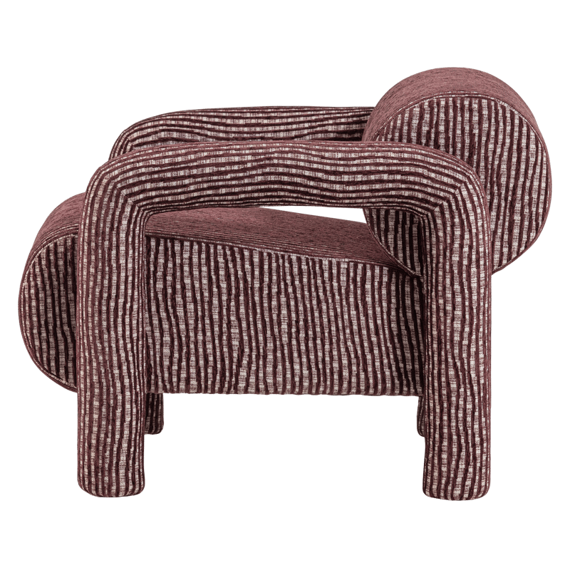 Lænestol med mønster Lenny - Vinrød - Møbler - Stole & lænestole - Lænestole