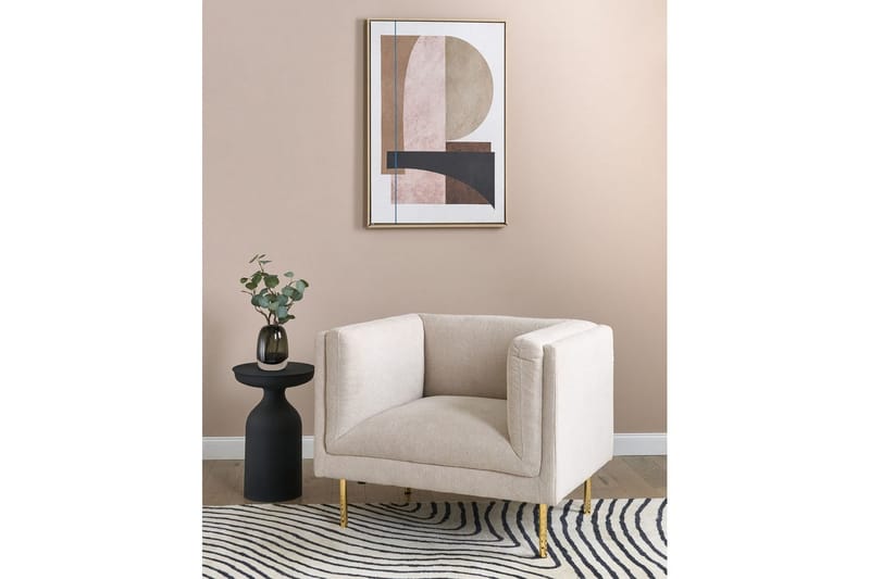 Lænestol Moen - Beige, guld - Møbler - Stole & lænestole - Lænestole