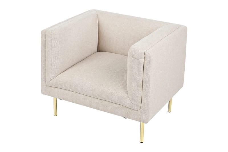 Lænestol Moen - Beige, guld - Møbler - Stole & lænestole - Lænestole