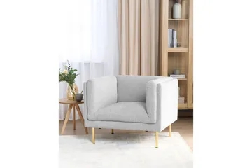Lænestol Moen - Grå/guld - Møbler - Stole & lænestole - Lænestole