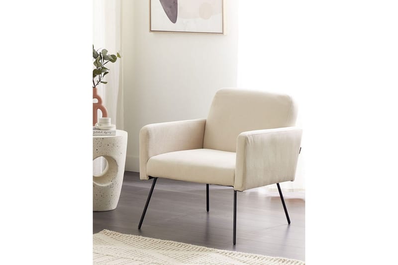 Lænestol Narken - Cremehvid, sort - Møbler - Stole & lænestole - Lænestole