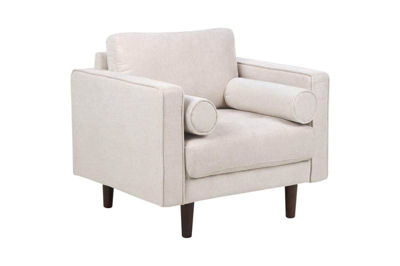 Lænestol Nurmo - Beige, mørkt træ - Møbler - Stole & lænestole - Lænestole