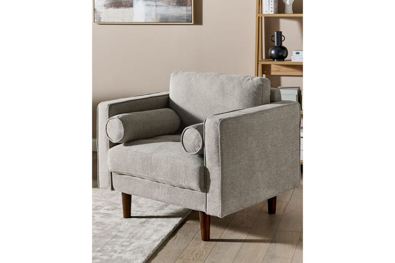 Lænestol Nurmo - Taupe, mørkt træ - Møbler - Stole & lænestole - Lænestole