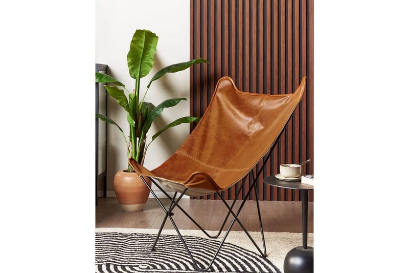 Lænestol Nybro - Brun, Sort/Kunstlæder - Møbler - Stole & lænestole - Lænestole