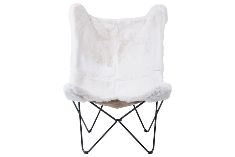 Lænestol Nybro - Hvid, Sort/fake fur - Møbler - Stole & lænestole - Lænestole