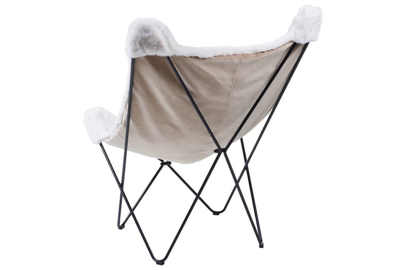 Lænestol Nybro - Hvid, Sort/fake fur - Møbler - Stole & lænestole - Lænestole