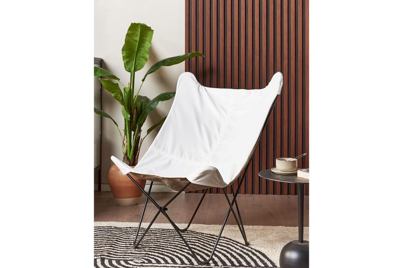 Lænestol Nybro - Hvid, Sort/velour - Møbler - Stole & lænestole - Lænestole