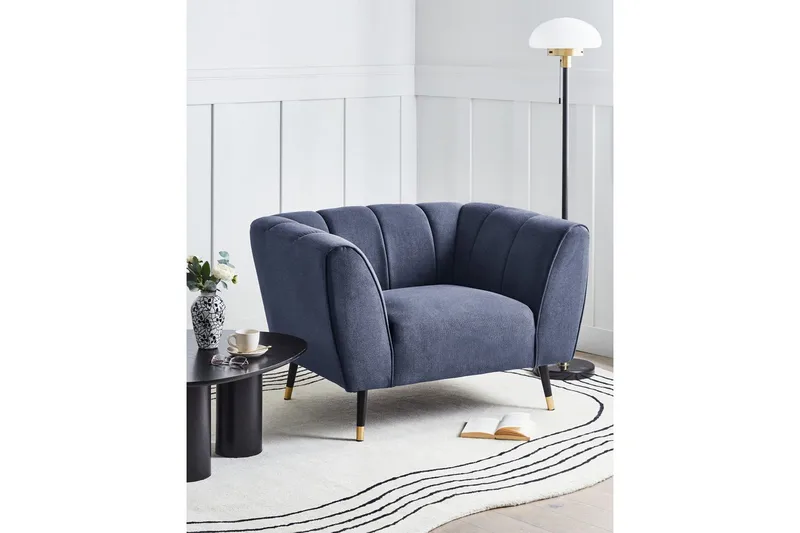 Lænestol Orsta - Blå, sort, guld - Møbler - Stole & lænestole - Lænestole