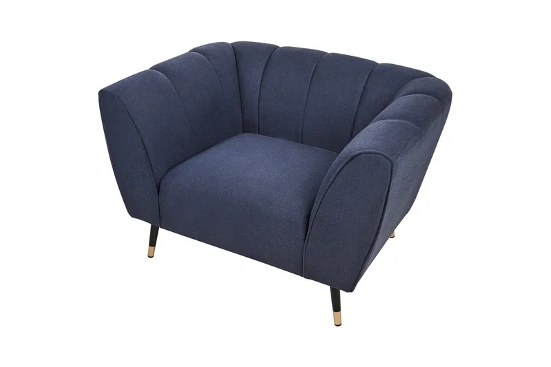 Lænestol Orsta - Blå, sort, guld - Møbler - Stole & lænestole - Lænestole