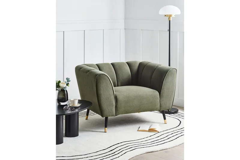 Lænestol Orsta - Grøn, sort, guld - Møbler - Stole & lænestole - Lænestole