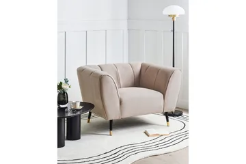 Lænestol Orsta - Taupe, sort, guld - Møbler - Stole & lænestole - Lænestole