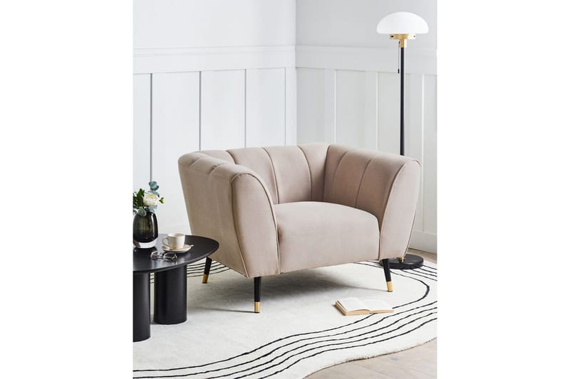 Lænestol Orsta - Taupe, sort, guld - Møbler - Stole & lænestole - Lænestole