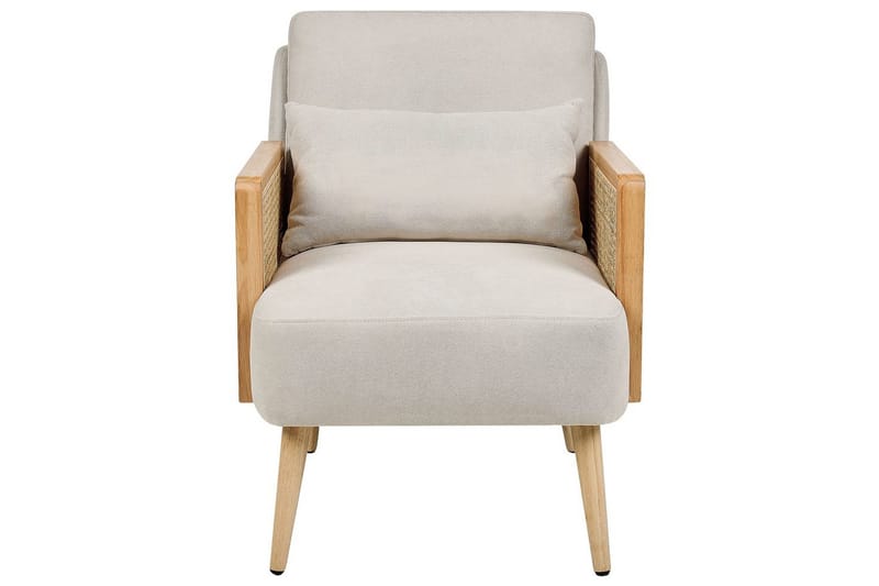 Lænestol Orum - Beige, lyst træ - Møbler - Stole & lænestole - Lænestole
