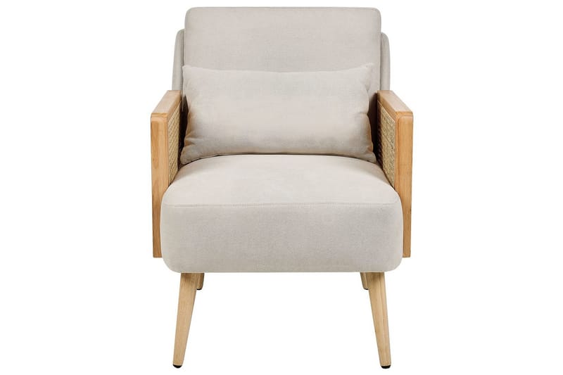 Lænestol Orum - Beige, lyst træ - Møbler - Stole & lænestole - Lænestole