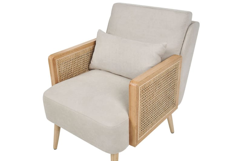 Lænestol Orum - Beige, lyst træ - Møbler - Stole & lænestole - Lænestole