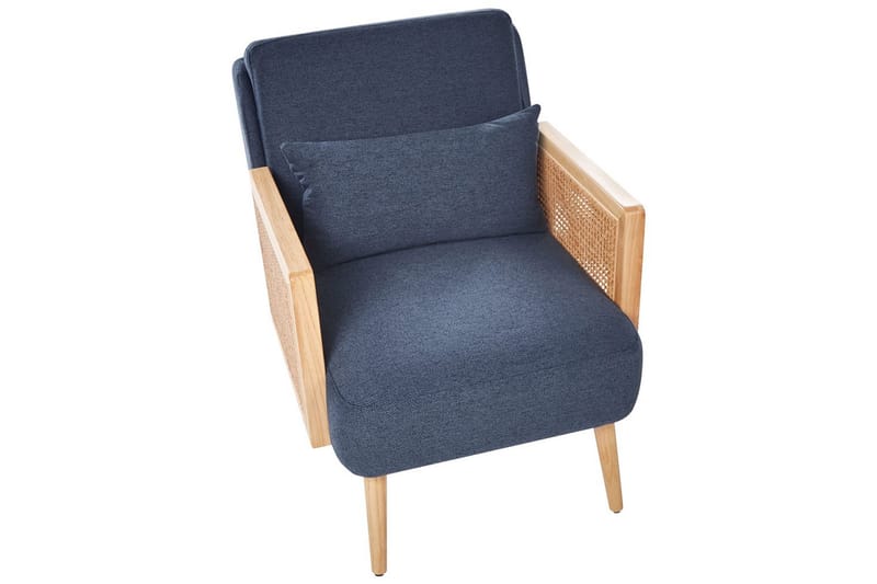 Lænestol Orum - Blåt, lyst træ, Blå, lyst træ - Møbler - Stole & lænestole - Lænestole
