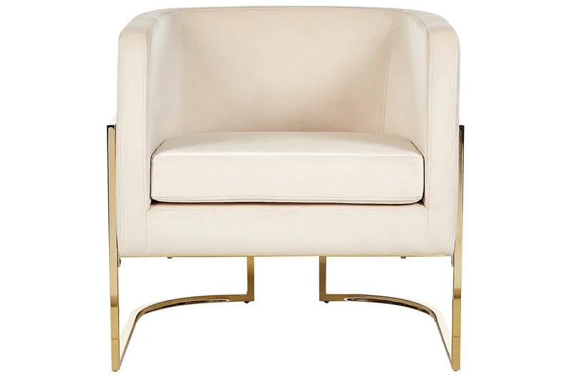 Lænestol Sirkka - Beige, guld - Møbler - Stole & lænestole - Lænestole
