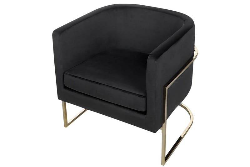 Lænestol Sirkka - Sort, guld - Møbler - Stole & lænestole - Lænestole