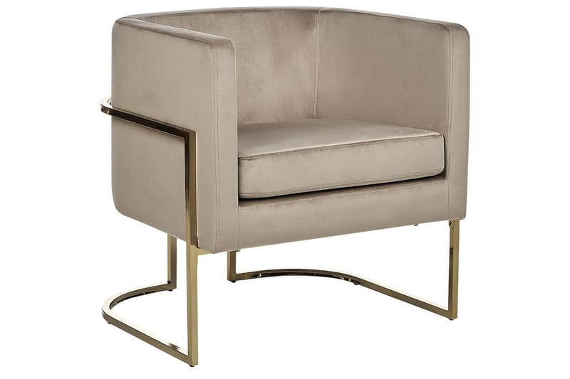 Lænestol Sirkka - Taupe, guld - Møbler - Stole & lænestole - Lænestole
