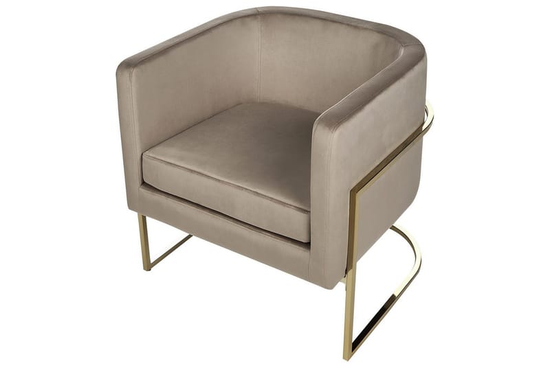 Lænestol Sirkka - Taupe, guld - Møbler - Stole & lænestole - Lænestole