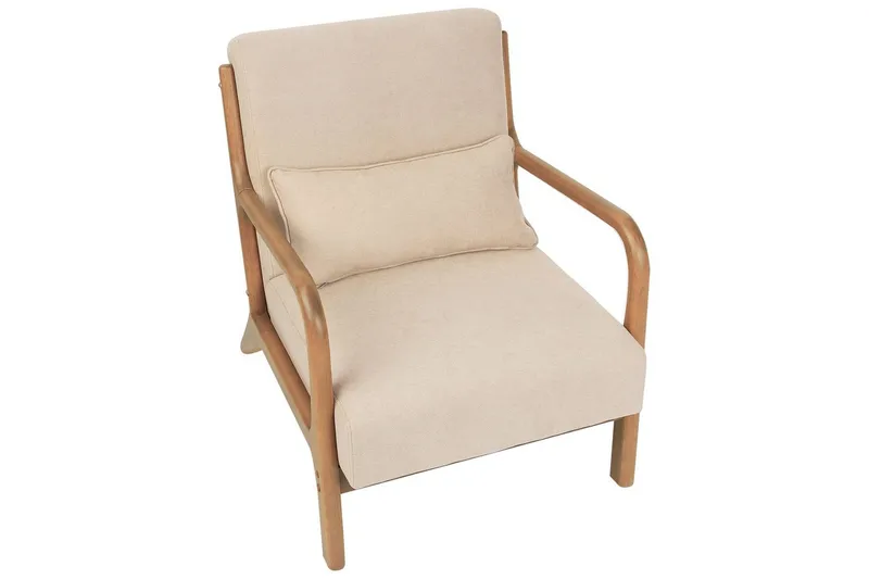 Lænestol Skovde - Beige, lyst træ - Møbler - Stole & lænestole - Lænestole