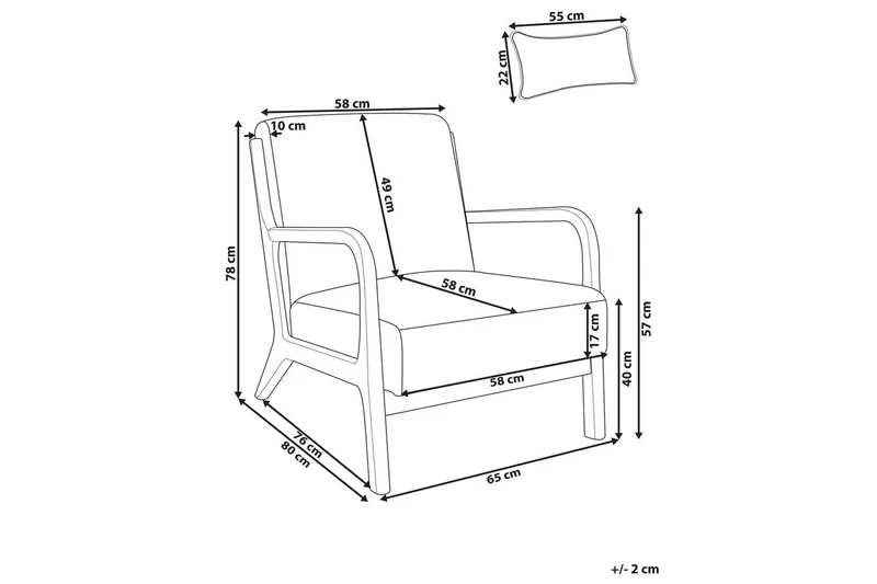 Lænestol Skovde - Lys beige, lyst træ - Møbler - Stole & lænestole - Lænestole
