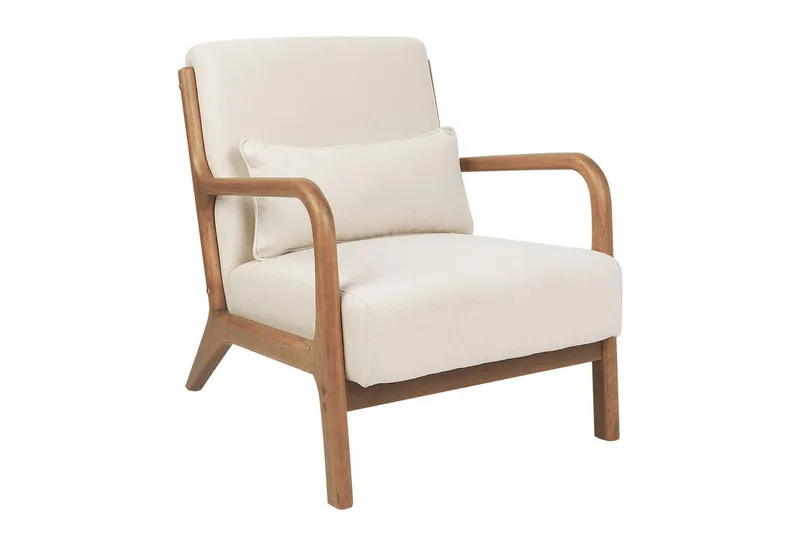 Lænestol Skovde - Lys beige, lyst træ - Møbler - Stole & lænestole - Lænestole